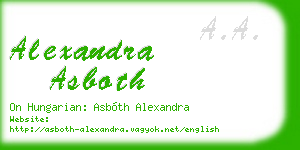 alexandra asboth business card