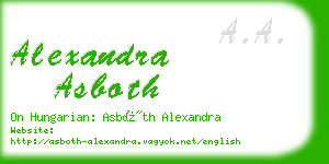 alexandra asboth business card